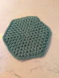 Sage green hexagon hotpad
