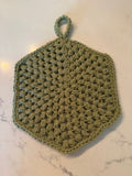 Sage hexagon hotpad