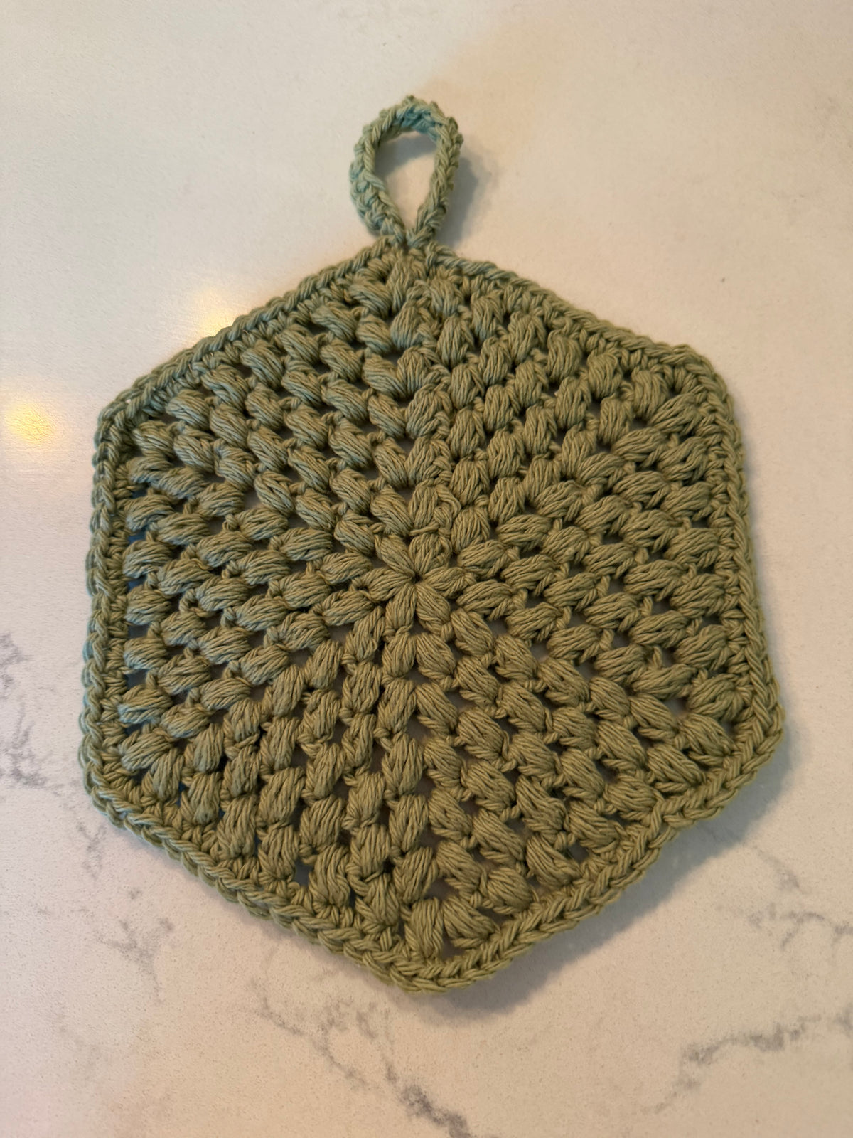 Sage hexagon hotpad