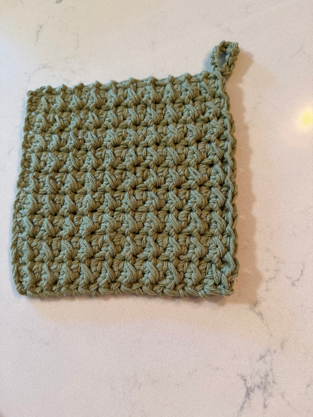 Sage moss stitch hot pad
